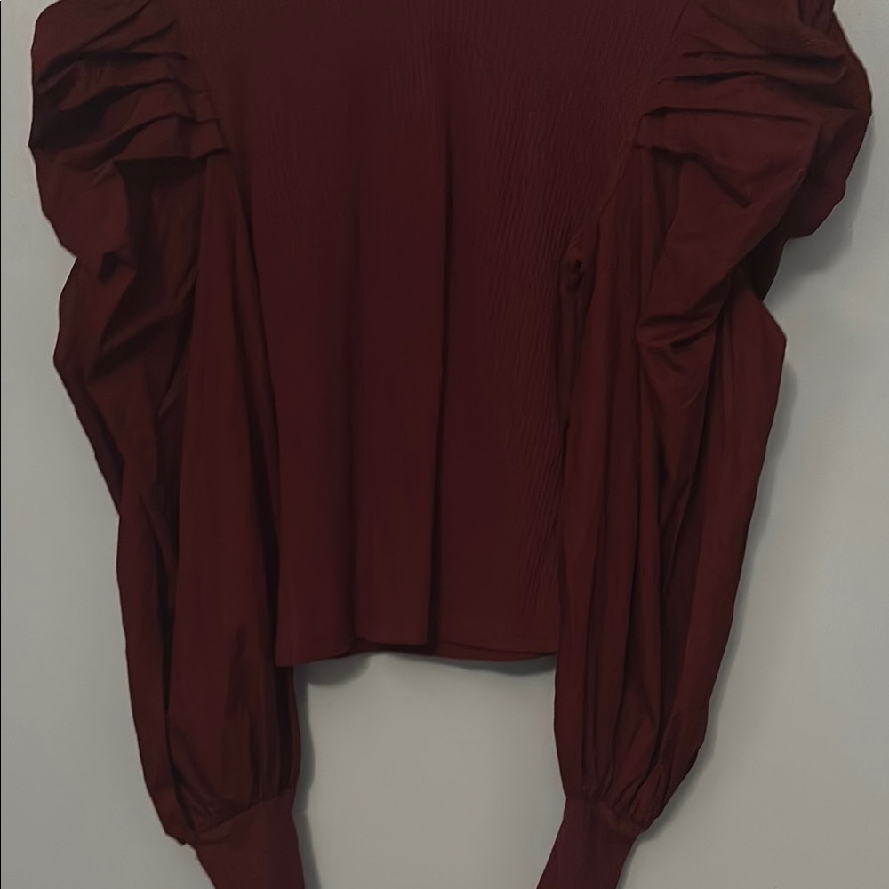 benimland Elegant Burgundy Women's Top